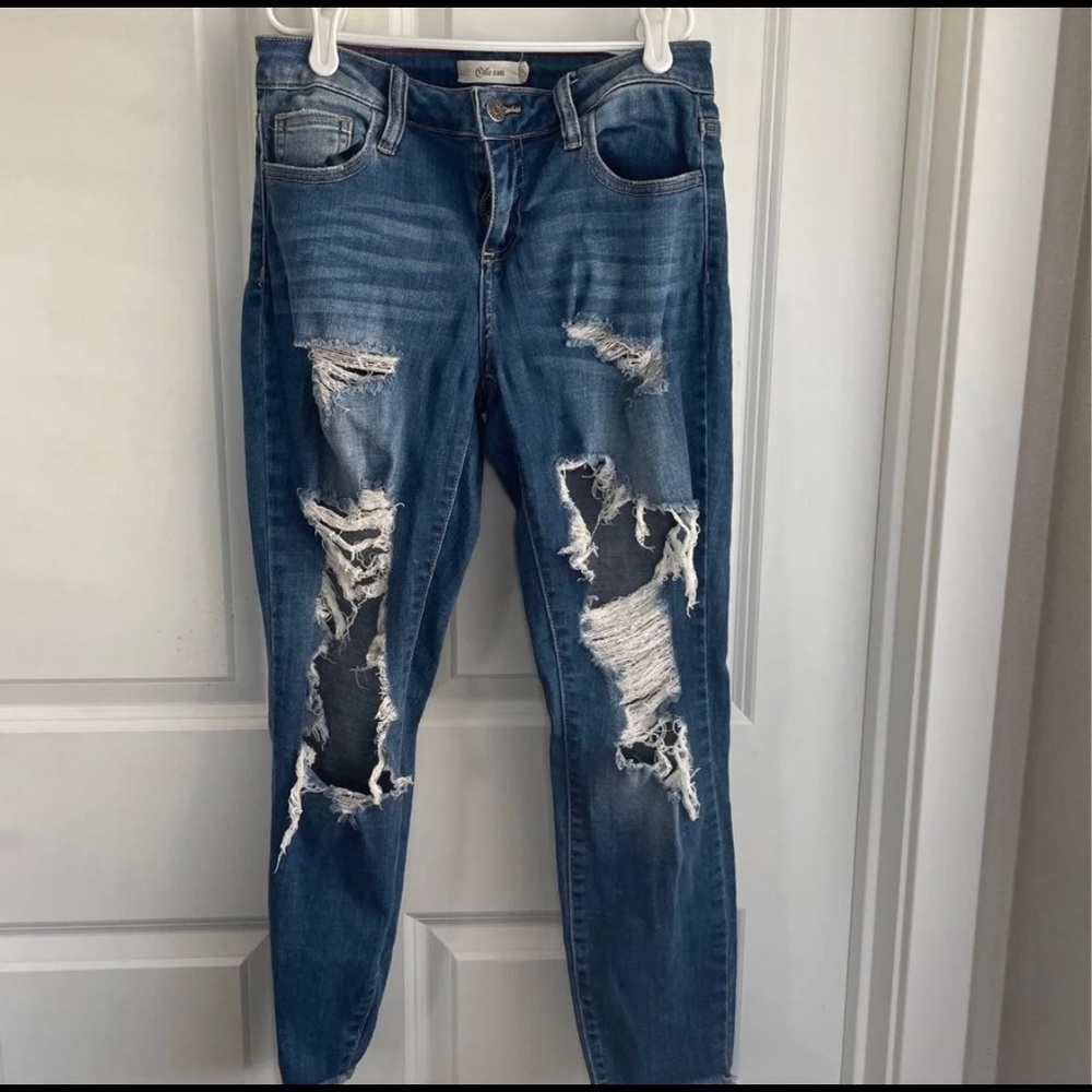 cello jeans distressed straight leg jeans (5)